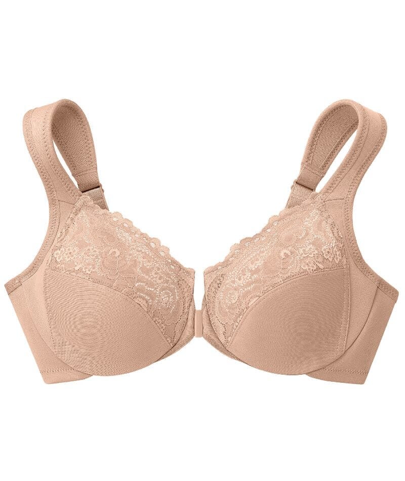 Glamorise WonderWire Front-Closure Bra - Cafe - Curvy Bras