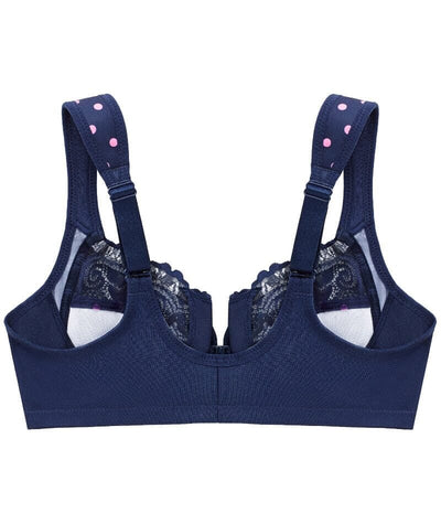 Glamorise WonderWire Front-Closure Bra - Navy Print Bras