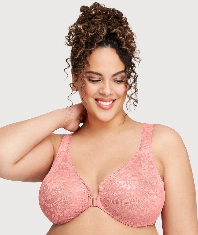 Front Closure Bra With Floral Lace Lift Stretch 5d Shaping