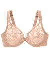 Glamorise WonderWire Front-Closure Stretch Lace Bra - Cafe Bras