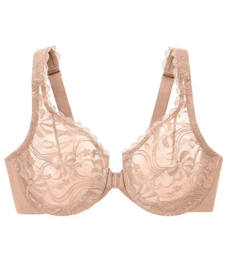 Glamorise Underwire Bra 44D Beige Nude Stretch Lace New Size undefined -  $35 New With Tags - From Kris