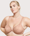 Glamorise WonderWire Front-Closure Stretch Lace Bra - Cappuccino Bras