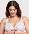 Glamorise WonderWire Front-Closure Stretch Lace Bra - White Bras