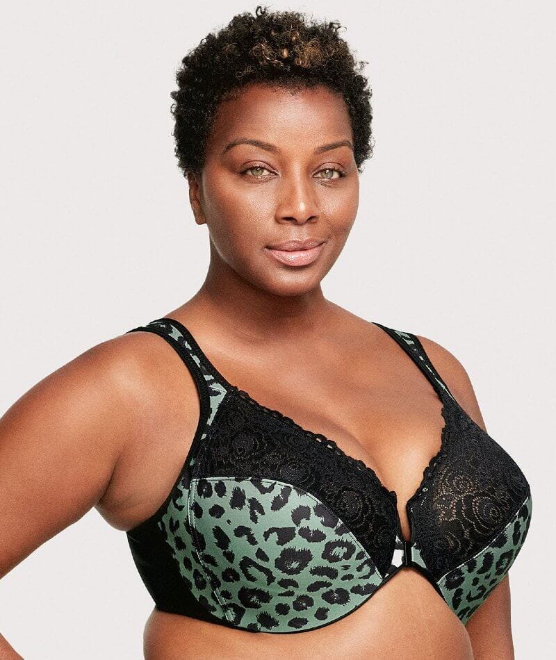 Glamorise WonderWire Front-Closure Bra - Centennial Leopard