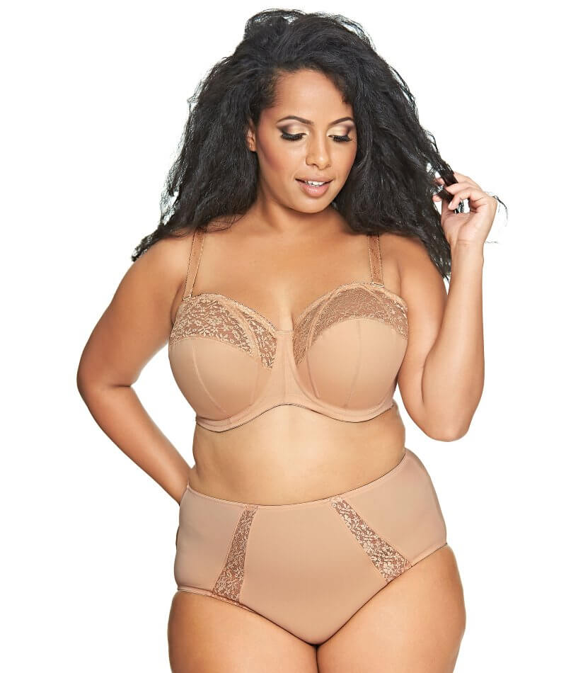 Goddess Adelaide Underwired Strapless Bra - Sand - Curvy Bras