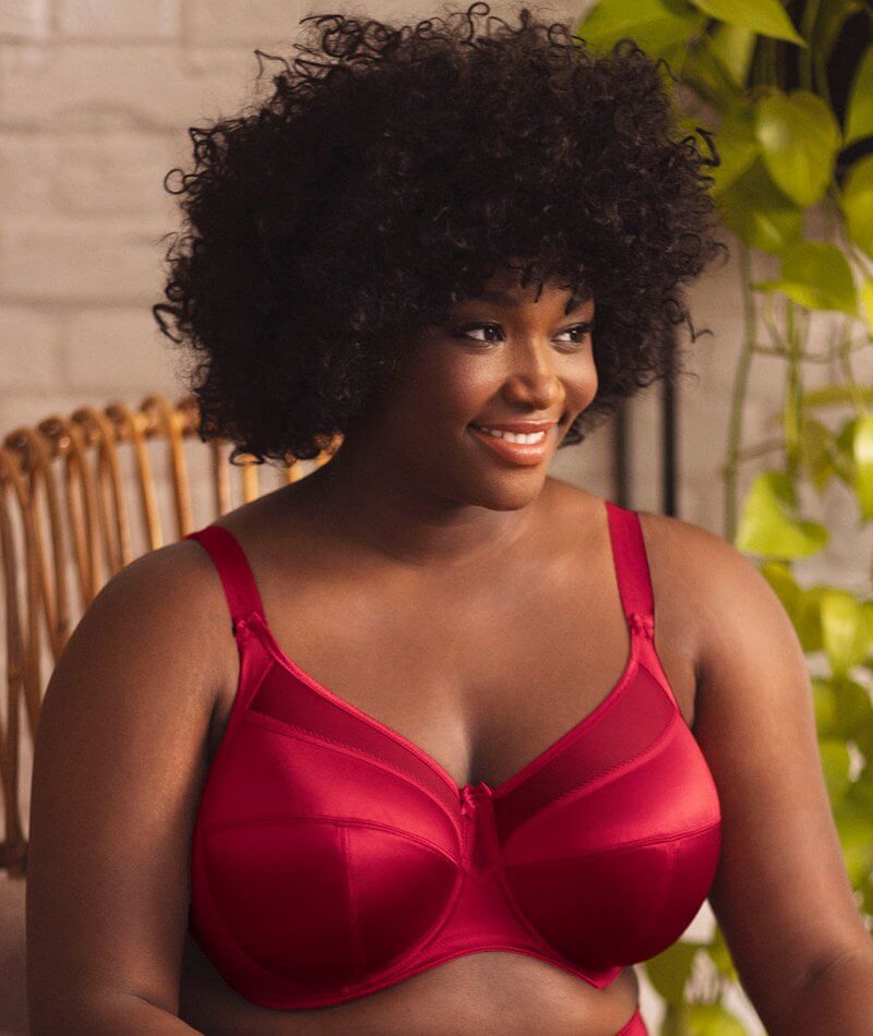 Goddess Keira Underwired Banded Bra - Crimson - Curvy Bras