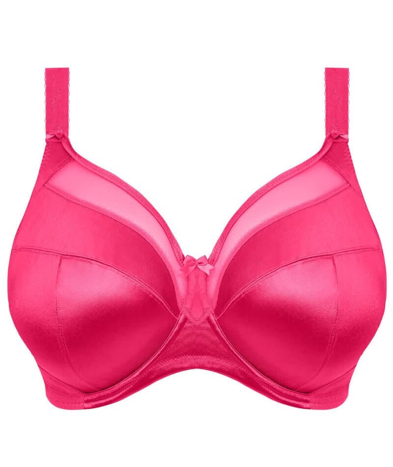 Goddess Keira Underwired Banded Bra - Hot Pink - Curvy Bras