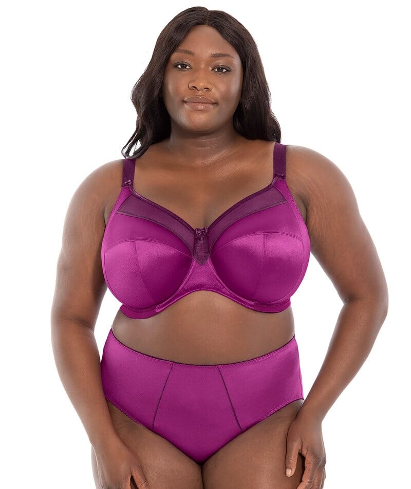 Goddess Keira Underwired Banded Bra - Magenta Mix - Curvy Bras