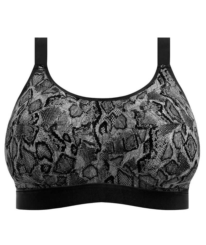 Goddess Sport Wire-free Sports Bra - Black Snake - Curvy Bras