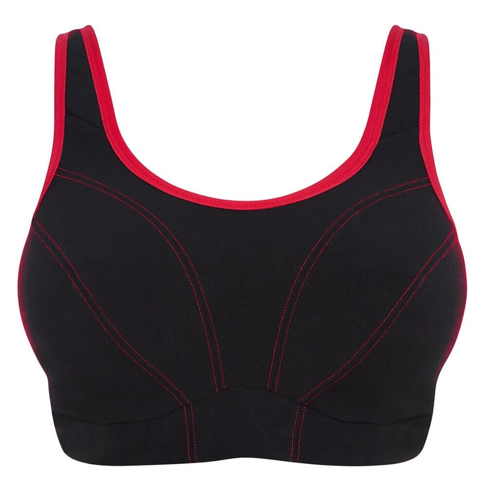 Goddess Women`s Plus-Size Soft Cup Sports Bra, 46DDD, BLACK