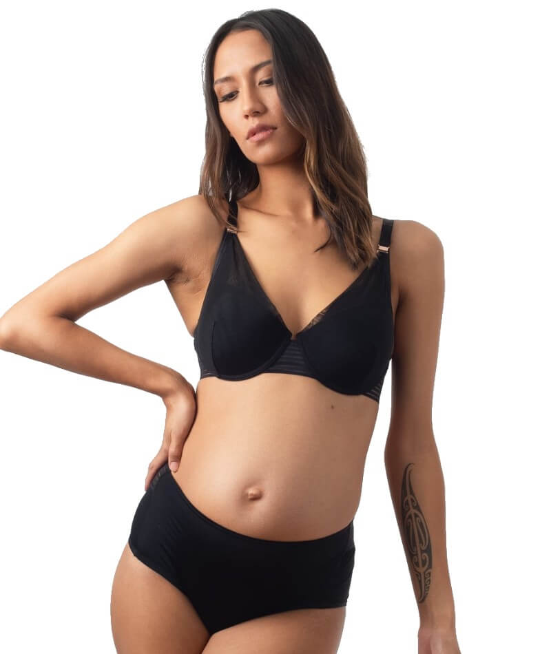 Maternity & Nursing Bra with Underwires, Milk by CACHE COEUR - black,  Maternity