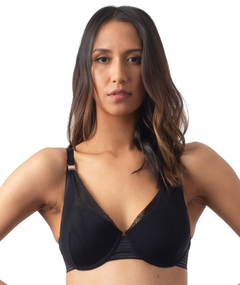 Black Moulded non-underwired triangle bra - Buy Online
