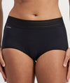 Jockey No Panty Line Promise Sheer Tops Full Brief - Black Knickers