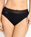 Jockey No Panty Line Promise Sheer Tops Hi Cut Brief - Black Knickers