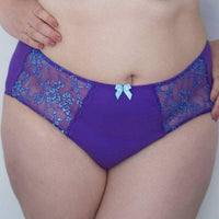 Lady Emprezz Frenchie High Waist Brief - Purple/Aqua