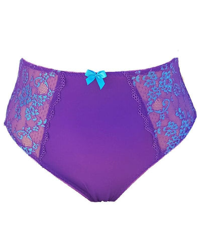 Lady Emprezz Frenchie High Waist Brief - Purple/Aqua Knickers