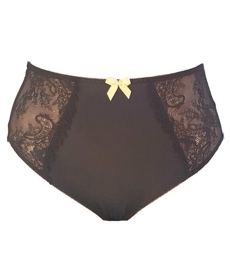 Lady Emprezz Rizzo High Waist Brief - Black/Nude Knickers