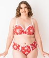 Lady Emprezz Shirley High Rise Brief - Red Vintage Knickers