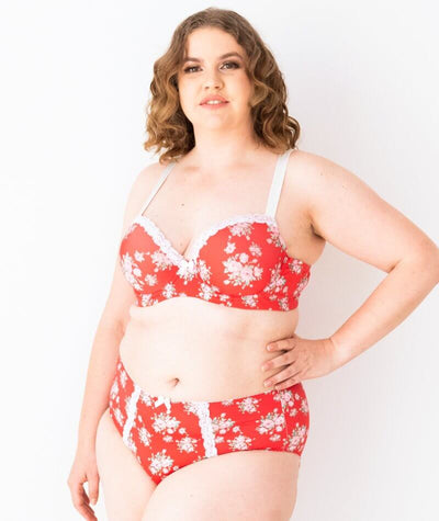 Lady Emprezz Shirley High Rise Brief - Red Vintage Knickers