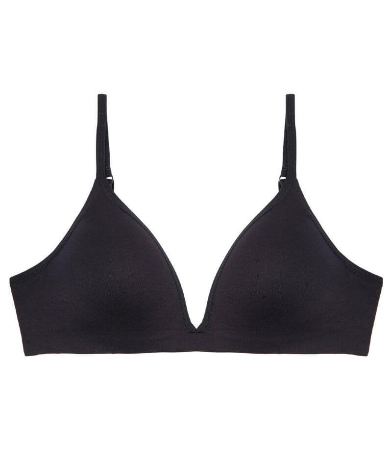 Fine Lines Seamless Contour Wirefree Bra In Black