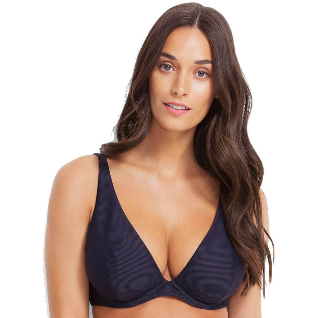 Miléa Mini Rib DD-E Plunge Tri Bikini Top - Ink Swim