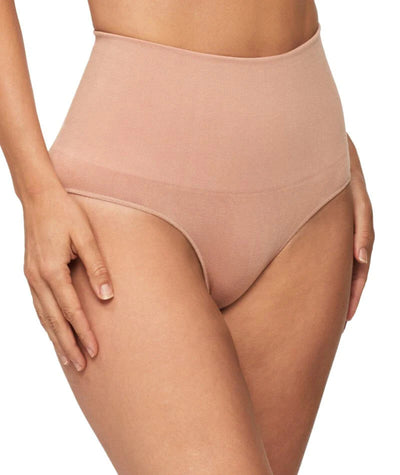 Nancy Ganz Bamboo Essentials Waisted Brief - Mahogany Shapewear