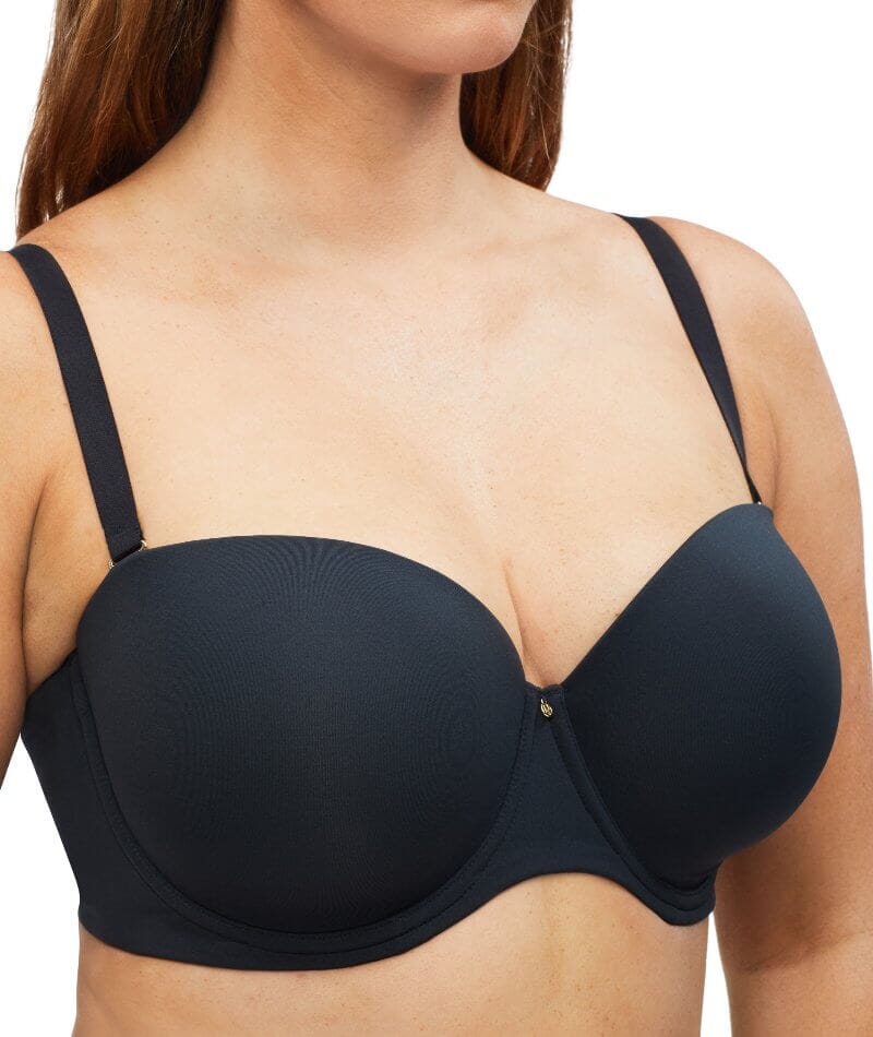 Nancy Ganz Body Define Strapless Full Cup Contour Bra - Black - Curvy Bras