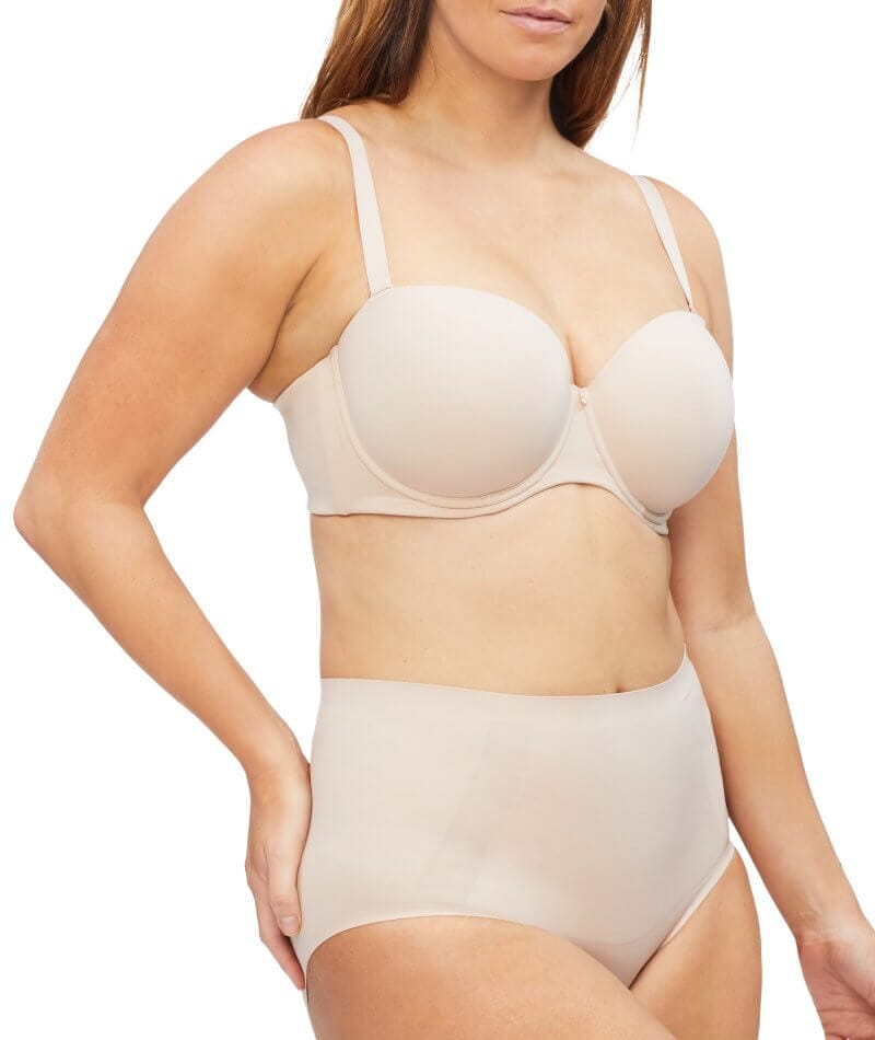 Nancy Ganz Body Define Strapless Full Cup Contour Bra - Warm Taupe - Curvy  Bras