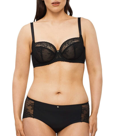 Nancy Ganz Jasmine Balconette Underwire Bra - Black Bras