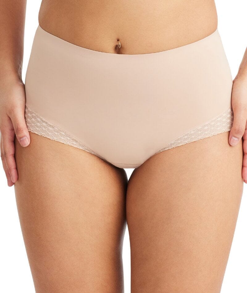 Nancy Ganz Revive Lace Waisted Brief - Warm Taupe
