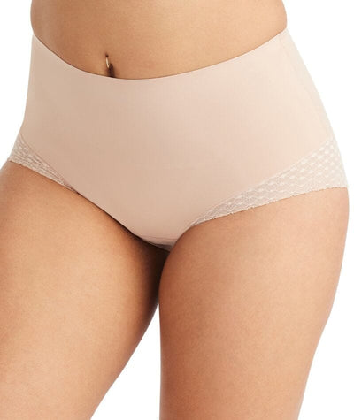 Nancy Ganz Revive Lace Waisted Brief - Warm Taupe Shapewear