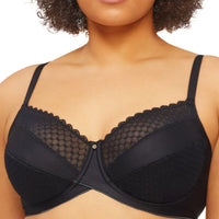 Nancy Ganz Revive Maya Underwire Lace Minimiser Bra - Black
