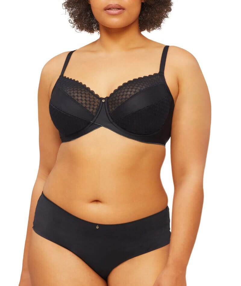 Nancy Ganz Revive Maya Underwire Lace Minimiser Bra - Black Bras