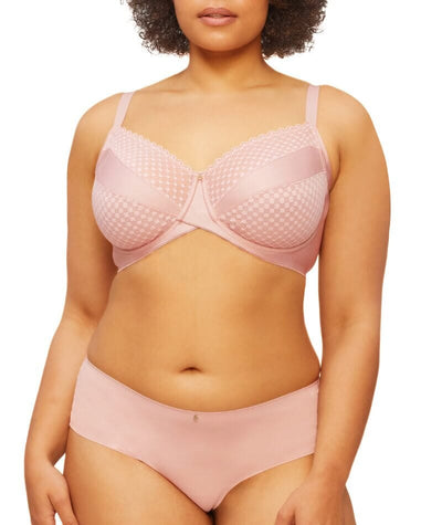 Nancy Ganz Revive Maya Underwire Lace Minimiser Bra - Rose Quartz Bras