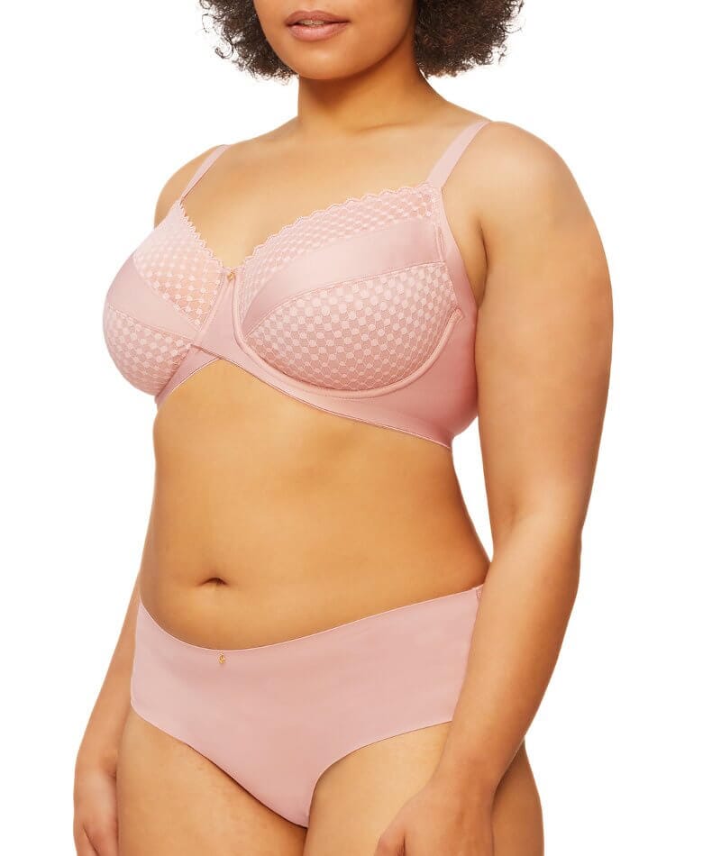 Nancy Ganz Revive Maya Underwire Lace Minimiser Bra - Rose Quartz Bras
