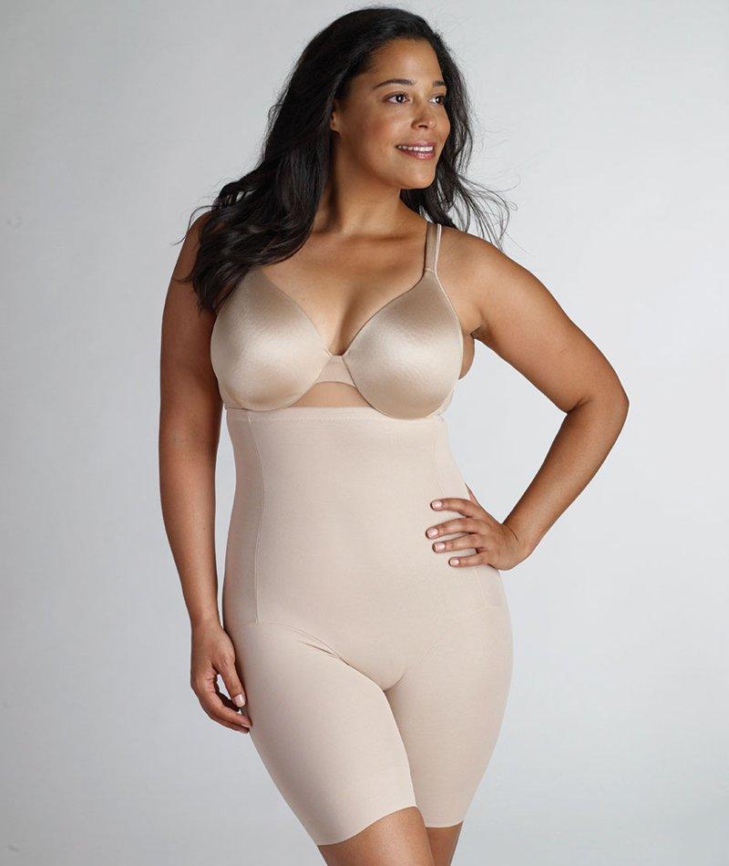 Naomi & Nicole Unbelievable Comfort Plus High Waist Long Leg - Nude Shapewear