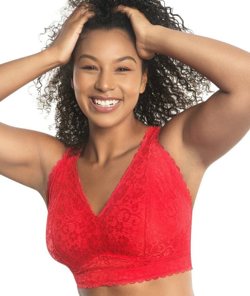 Parfait Adriana Wire-free Full Bust Lace Bralette - Racing Red