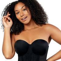 Parfait Elissa Seamless Underwire Padded Longline Strapless Bra - Black