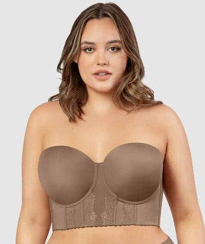 Parfait Elissa Seamless Underwire Padded Longline Strapless Bra - Mid -  Curvy Bras