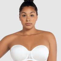 Elila Smooth Strapless Longline Bra in White - Busted Bra Shop