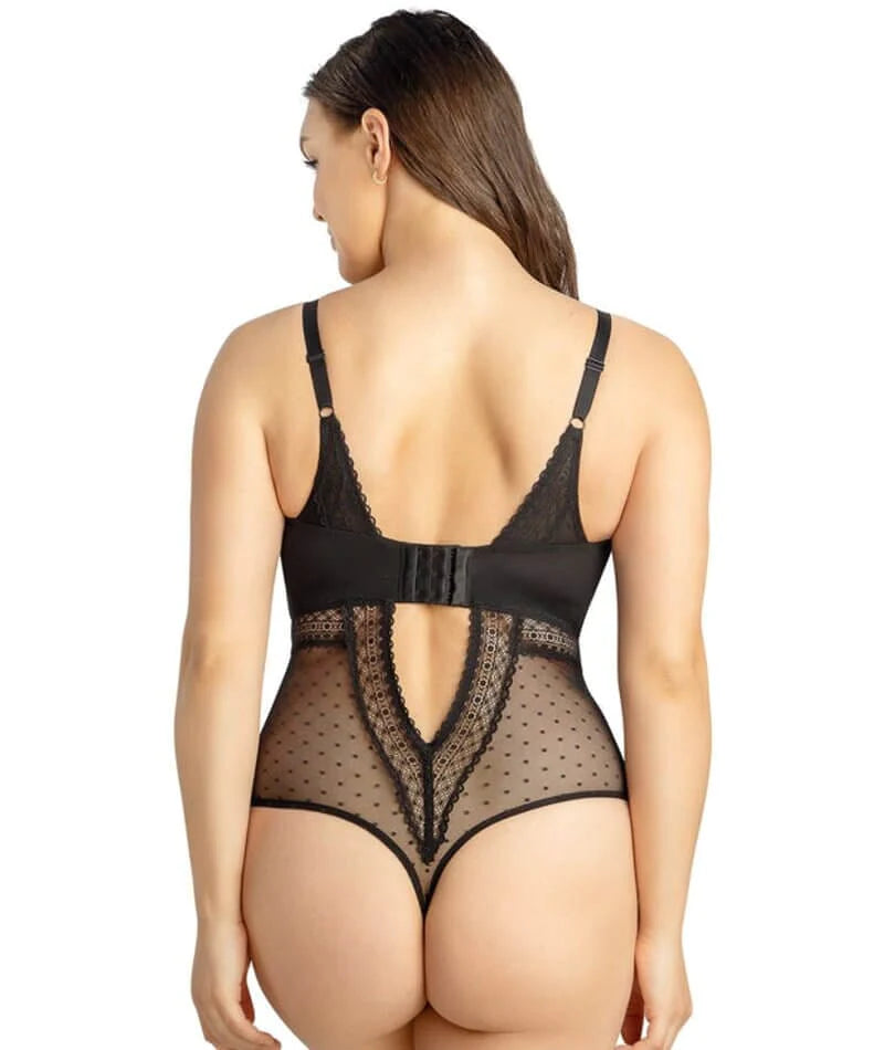 Parfait Mia Dot Bodysuit - Black - Curvy Bras