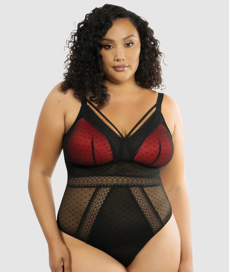 Parfait Mia Dot Plus Bodysuit - Black Bras 