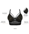 Parfait Mia Wire-free Longline Padded Lace Bralette - Black Bras