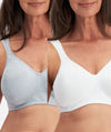 Playtex 18 Hour Ultimate Lift & Support Wire-Free Bra 2-Pack - White/Crystal Grey Bras
