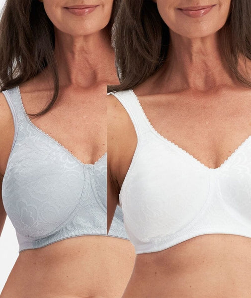 Playtex 18 Hour Ultimate Lift & Support Wire-Free Bra 2-Pack - White/C -  Curvy Bras