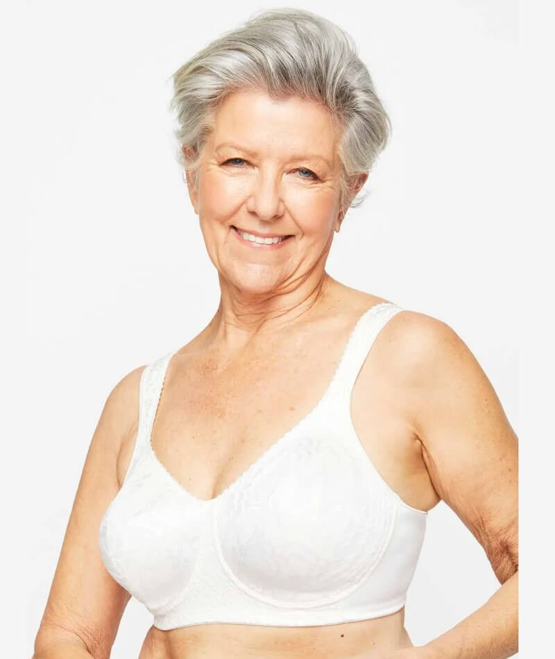 Ohlyah Women's Seamless Wire-Free Bra 5 Pack - Removable Pads, Racerback, X-Large In White, Sleep & Light Support