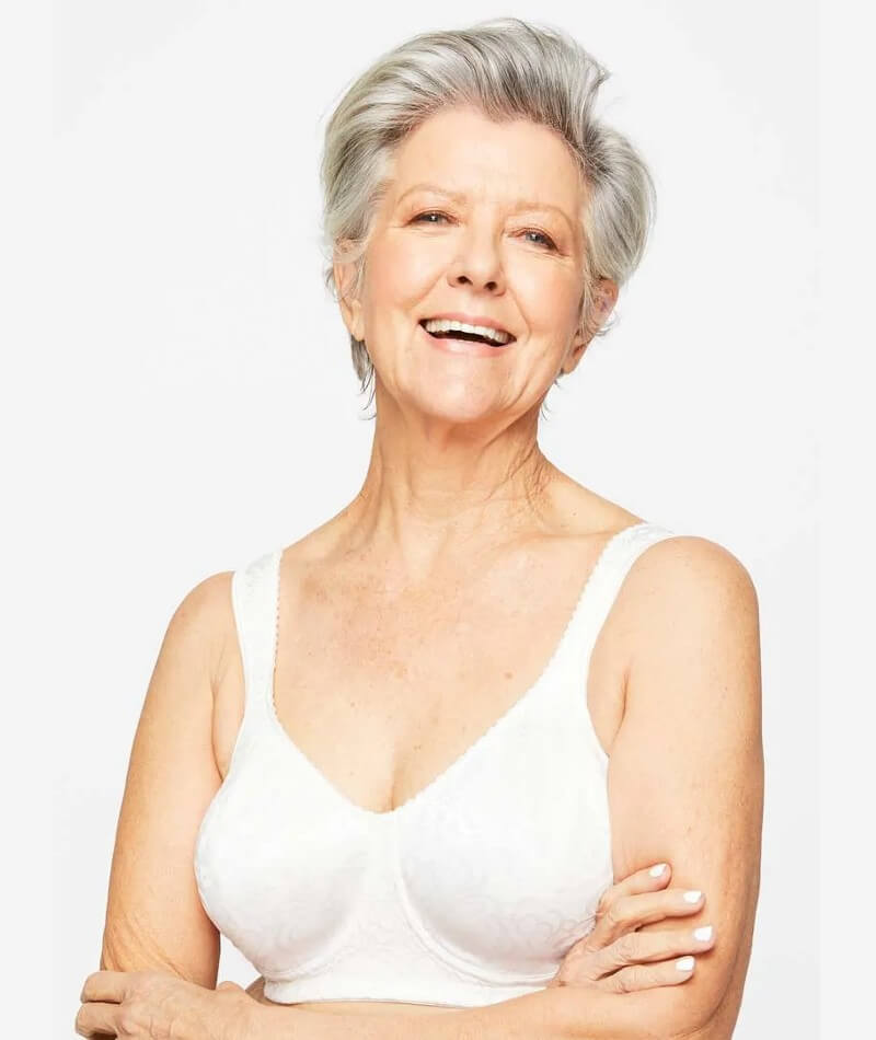 Playtex 18 Hour Ultimate Lift & Support Wire-Free Bra - White - Curvy Bras