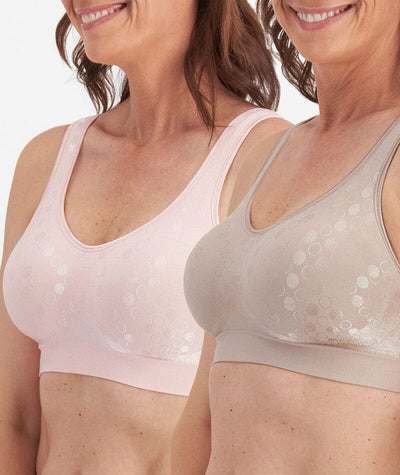 Playtex Comfort Revolution Contour Dot Wire-free 2 Pack Bra - Evening Blush/Gentle Peach Bras