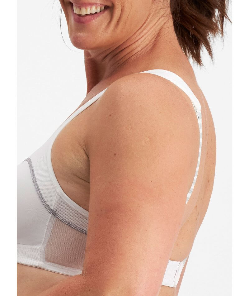 Playtex High Impact Wire-free Bra - White - Curvy Bras