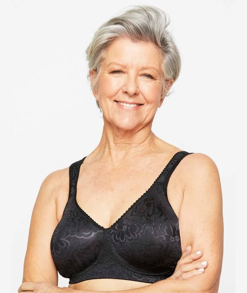 Playtex 18 Hour Ultimate Lift & Support Wirefree Bra - Black P4745 - Curvy  Bras